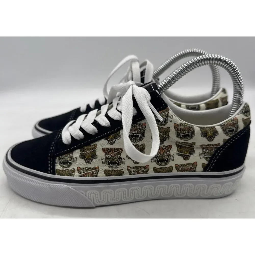 VANS Old‎ Skool Low Black Suede Jaguar Size Women’s 5.5 NEW WITHOUT BOX